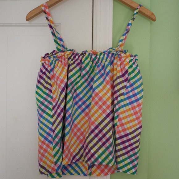 J. Crew Ruffle Gingham Rainbow Top - Picture 3 of 4